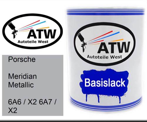 Porsche, Meridian Metallic, 6A6 / X2 6A7 / X2: 1L Lackdose, von ATW Autoteile West.